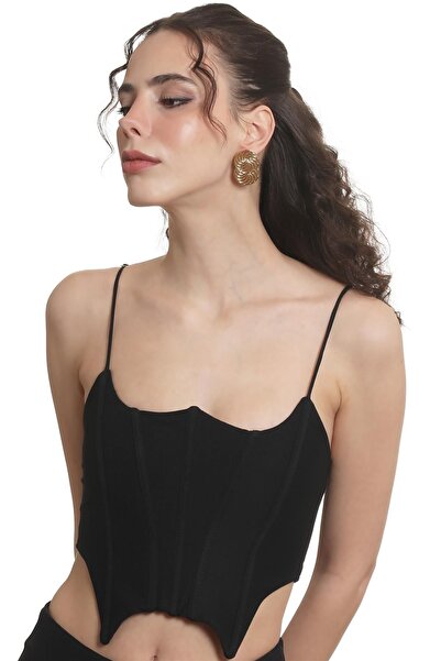 LABALABA Women's Lacquer Gold Color Plated Spike Model Spiral Printed Design Earrings