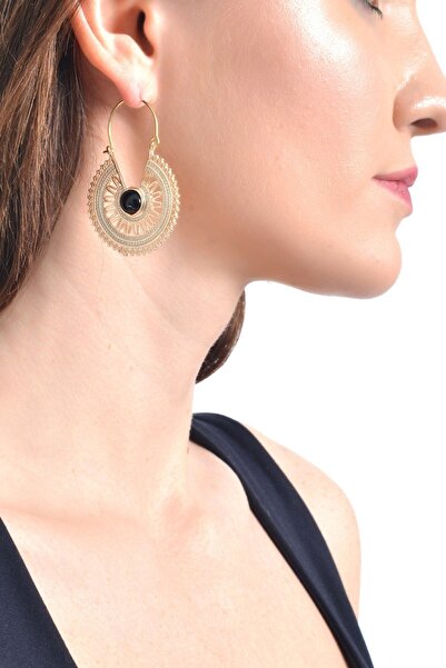 LABALABA Kadın Altın Renk Kaplama Geçirmeli Model Telkari Koleksıyonu Küpe