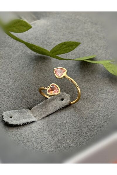 BES مجوهرات بسيطة من حجر الزركون الوردي المطلي بالصلب