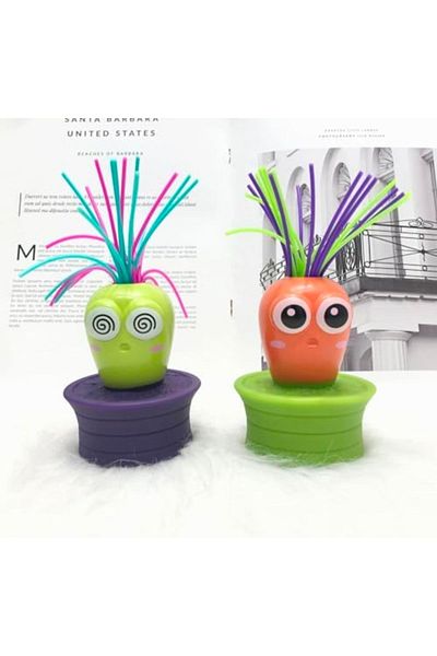 Samatlı Oyuncak Screaming Carrot Fidget Sensory Sound Toy 1 Piece Hair Pulling Game Stress Relief