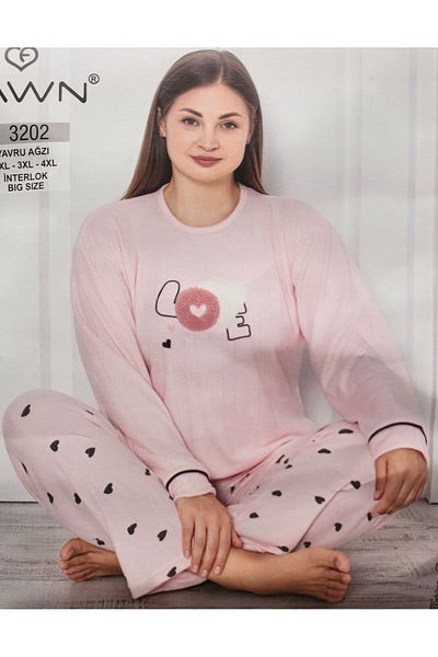 FAWN Plus Size Interlock Mother Pajamas Set 3202