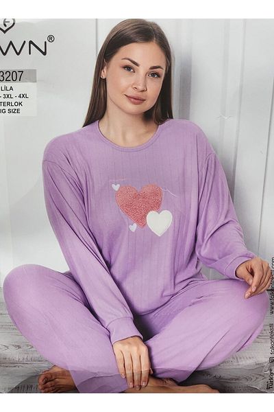 FAWN Plus Size Interlock Mother Pajamas Set 3207