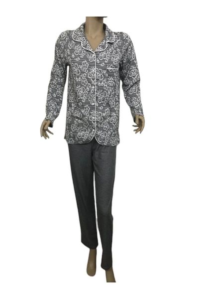 NENA COLLECTION Nena Open Front Pajama Set-14262-anthracite