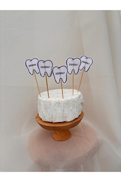 Kukuletaparty İlk Diş Kutlama Cupcake Bayrağı / “Isırırım” 6’lı Paket
