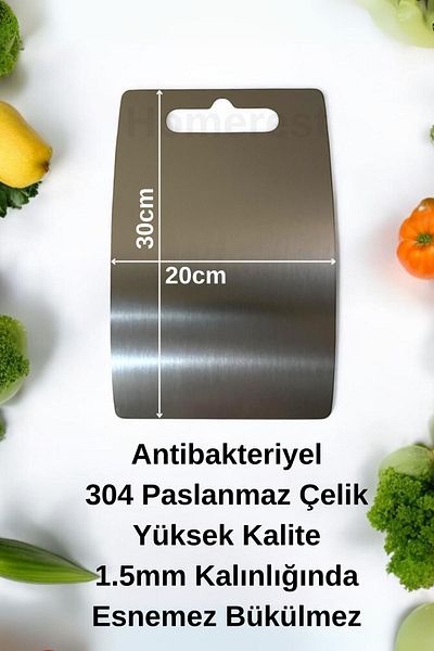 Seyese 20X30 Stainless Quality Antibacterial Steel Cutting Board - High End