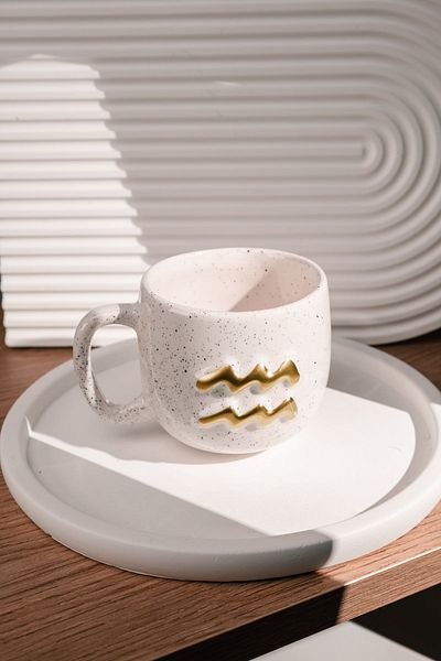 Love Bundles Custom Ceramic Aquarius Mug - Handmade and Decorative Cup
