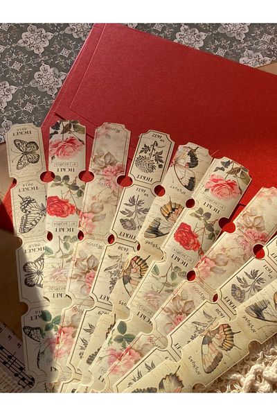 Hume Craft Vintage Flower Themed Sticker Set /Suitable for Bullet Journal / Agenda / Scrapbooking