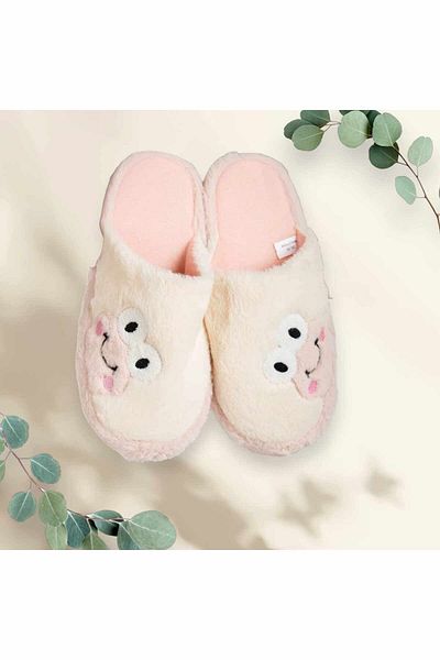 Behtah Kundura Plush Sweet Women's House Slippers - Frog Figured, Dowry and Bundle Slippers, Noiseless Thick Sole