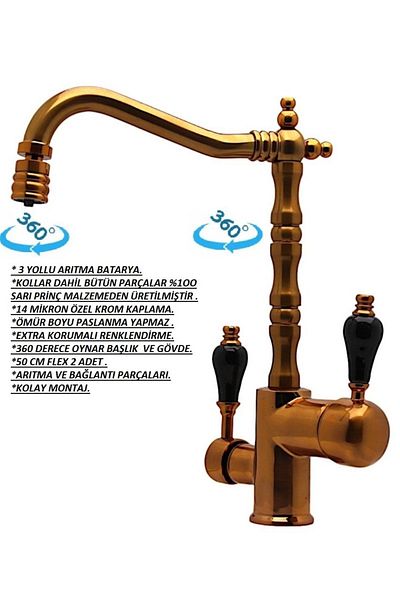Class Armatür Kitchen Purifier Copper Sink Faucet