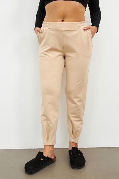 Curly BEIGE PLEATED TRACKPANTS