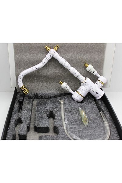 Class Armatür Purified Rustic White Marble Patterned Sink Faucet
