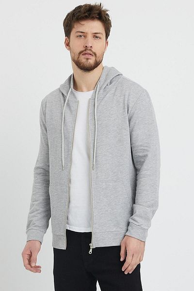 Pink Sky Men's Hooded Giri Zippered Sweatshirt Cardigan