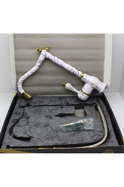 Class Armatür Kitchen White Marble Patterned Sink Mixer