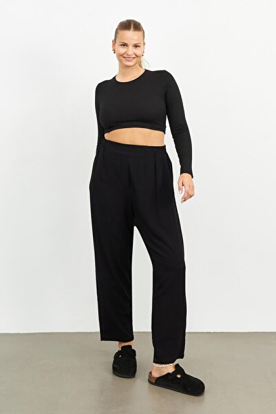 Curly BLACK KRİNKIL PANT