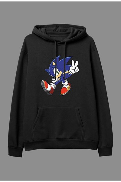Resiliente Hanorac cu glugă cu imprimeu Sonic Design oversize