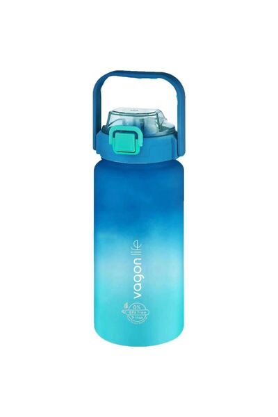 Vagonlife Vgn2213-T Blue-Turquoise 1500ml Use With/Without Straw Double Color Softtouch Motivational Mat