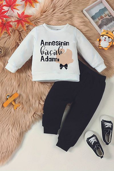 ADABEBEK Premium Trend Baby Set - Mother's Little Man Printed, 22016