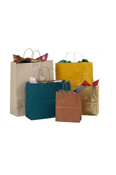 JokeyAmbalaj Altın Büyük Boy 50cm - En 45cm - Körük 12cm Perakende, Hediye Çantası (1pk /15adet)