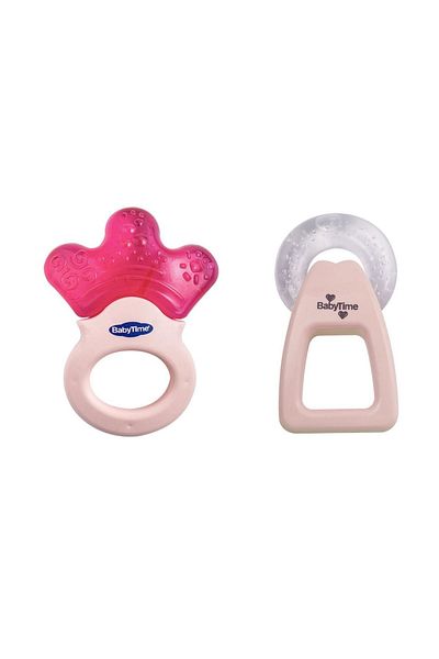 Babytime مجموعة عضاضة مائية بمقبض من Pink Baby Time