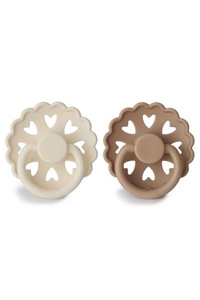Frigg Fairytale Double Silicone Pacifier - 0-6 Months Cream/Bra