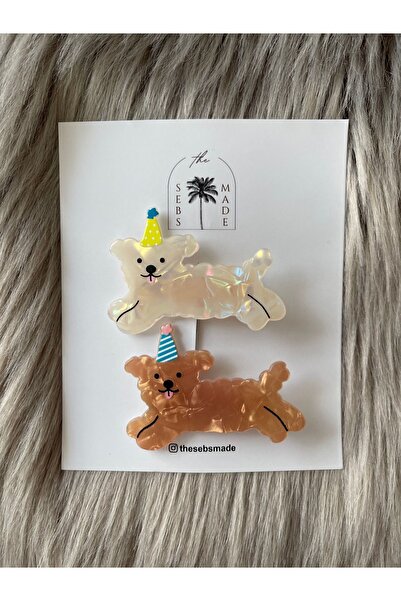 SEBSMADE Little Dog Kemik Köpek Desen Klips Toka Set
