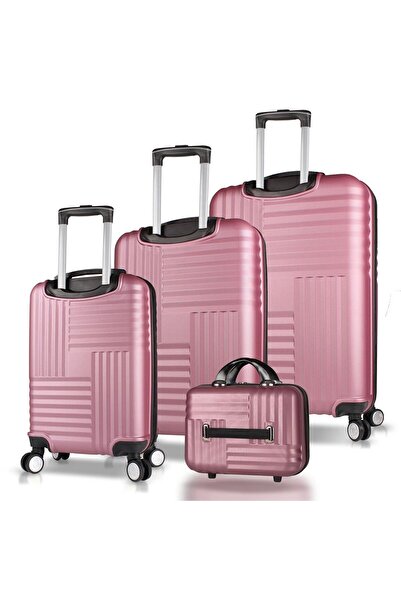 My Valice Puzzle Abs Kabin Orta Büyük Ve Makyaj Boy Rose Gold 4'lü Travel Valiz Seti