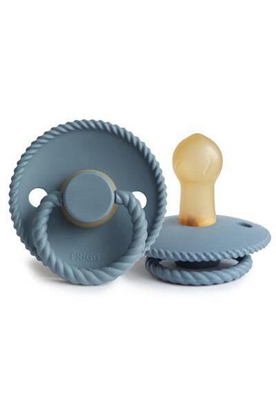 Frigg 0-6 Months Stone Blue Rope Rubber Pacifier