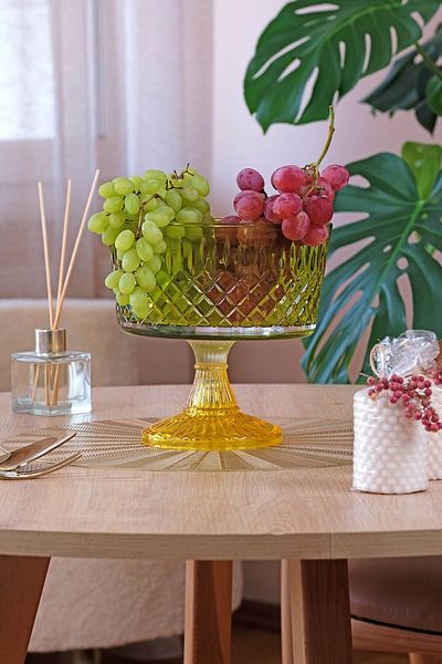 Glore Green Yellow Bowl with Foot