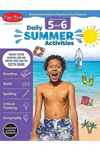 Evan Moor Educational الأنشطة الصيفية اليومية بين الصف الخامس والصف السادس كتاب تمارين الصف الخامس والسادس الانتقال من الصف الخامس