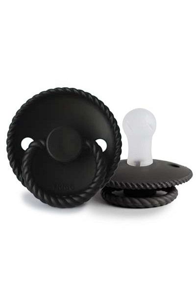 Frigg 0-6 Months Jet Black Rope Silicone Pacifier