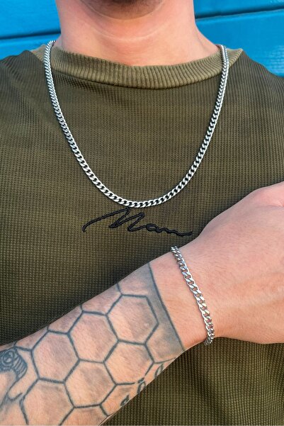 The Collection Gurmet Erkek Çelik Kolye Ve Bileklik Seti