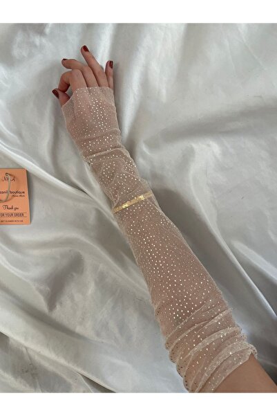 Nurcanilirboutique Krem Pudra Eldiven kolluk