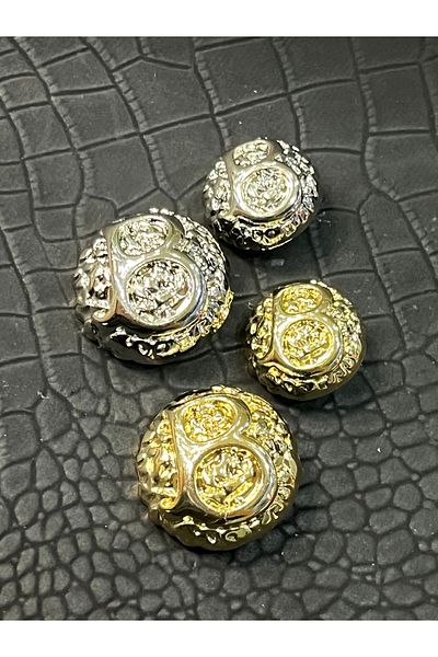 ODDA TASARIM ATÖLYESİ B.A.L.M.A.I.N Special Design - Silver Colored 1-40 Size Button (2 Pcs)