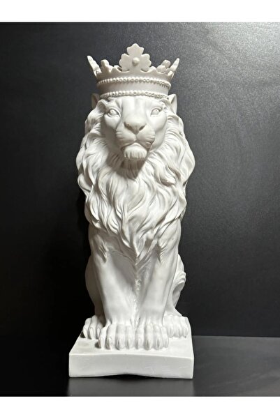 Eymen Hobi Aslan Kral Büst Biblo Heykel Dekoratif Obje,Boyasız Ham Büst Aslan Heykeli