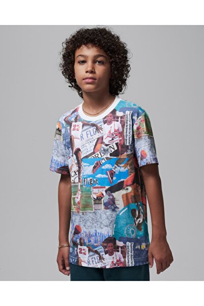 Nike Boy T-Shirt Mj Brooklyn Collage Aop Ss - 95D265-782