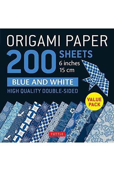 Ingram Origami Paper 200 Sheets Blue And White Patterns 6 15 Cm Highquality Double Sided Origami Sheet