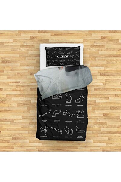 The Lucid Lab All Tracks / Formula 1 Pistleri / Rain Man V2 Çift Taraflı Nevresim Takımı 160 Cm X 220 Cm