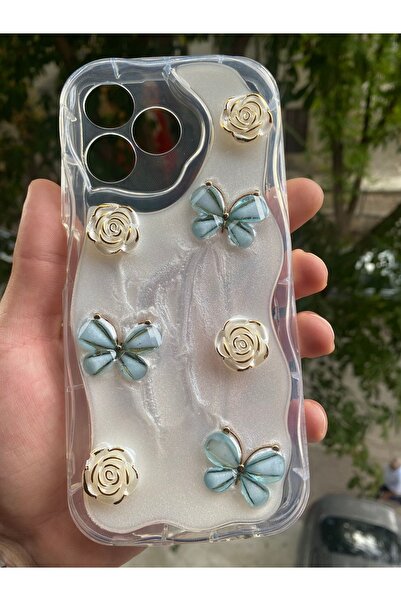 AQUA AKSESUAR حافظة متوافقة مع Realme C53، غطاء لامع ولامع بحواف منقوشة على ش...