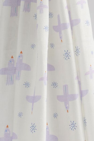 Merca Minca Lilac Bird Patterned Breastfeeding Cover