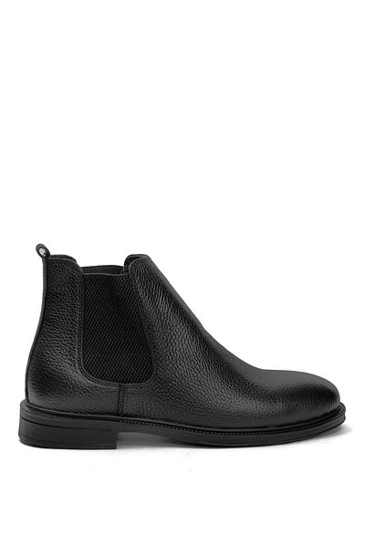 Ayakkabı Fuarı Elit Sl01 Men's Genuine Leather Chelsea Boots Black