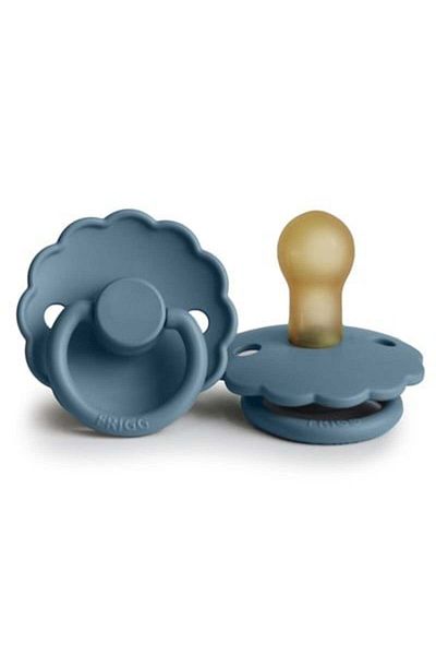 Frigg Glacier Blue Daisy Rubber Pacifier - 0-6 Months