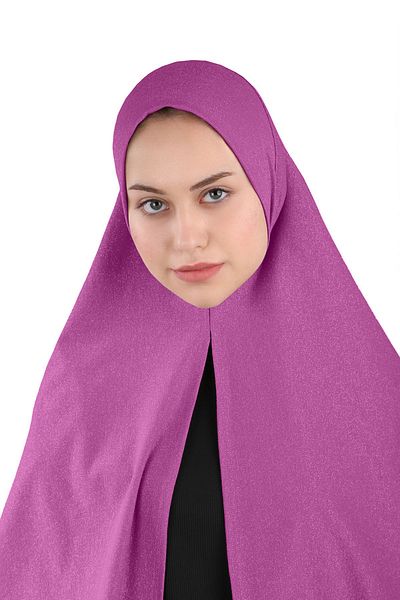 Ecardin Premium Glitter Λεβάντα Κασκόλ Hijab Turban - St 558
