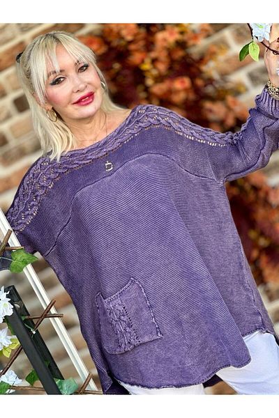 Punta Otantik Sc2403 Purple Washable Knitwear Sweater