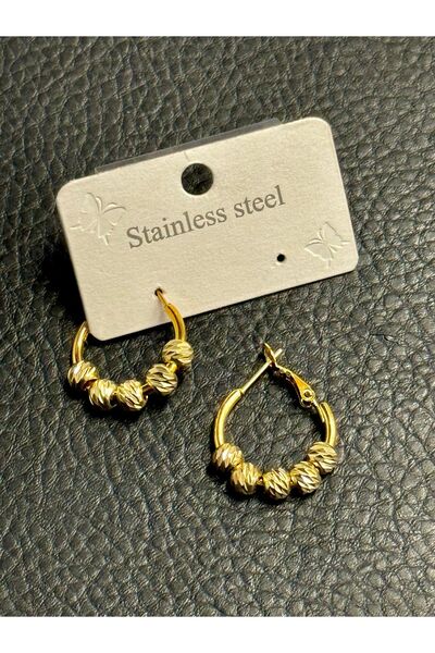 HOSBUTIK 316 الفولاذ الذهبي المضاد للتشويه - أقراط دوريكا 2 سم