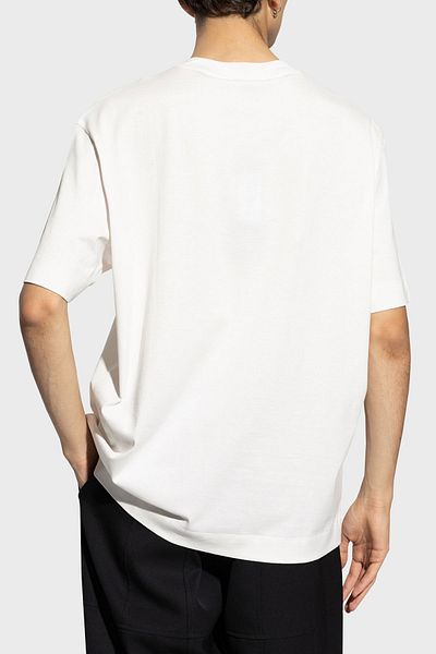 Emporio Armani Ανδρικό μπλουζάκι με λογότυπο με λαιμόκοψη - 100% βαμβάκι, κανονική εφαρμογή TSHIRT 6D1TD7 1JOCZ 01C2