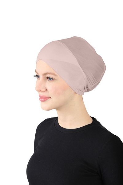 Ecardin Thin Parisian Breathable Fabric Seamless Cross Bonnet - St 370 Smoke Rose