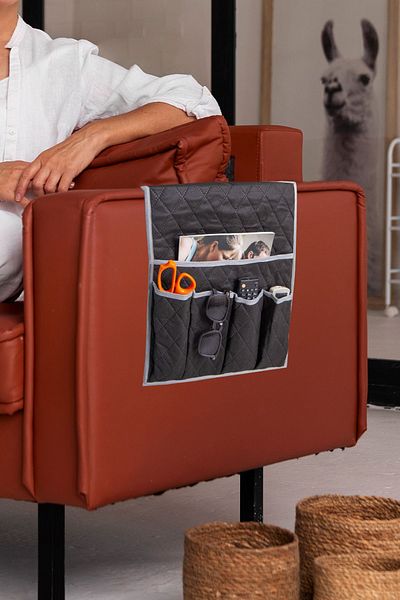 Palm Design 5-Pocket Organizer Seat Side Controller Magazine Tablet Mobile Phone Organizer Living Room Organizer