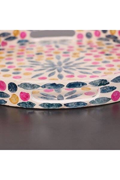 Mylamp Pure Sedef 35x4 Cm - Mother of Pearl Detailed Mosaic Tray