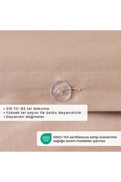 Bella Maison Комплект завивки за легло Supreme Basic King Size, 100% памучен сатен, цвят норка (240x220 см)
