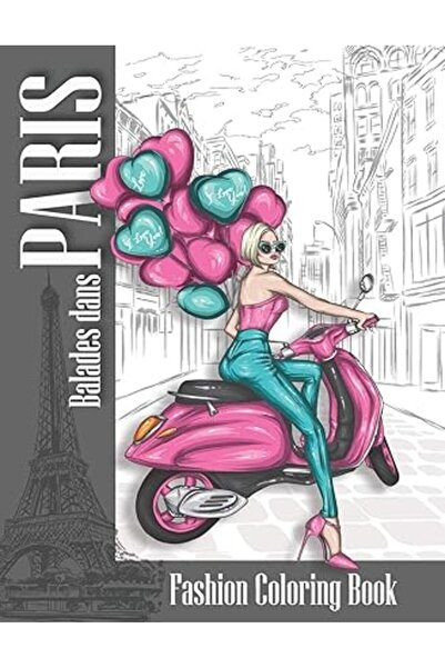 Ingram كتاب تلوين أزياء Balades Dans Paris كتاب تلوين للكبار والنساء